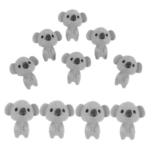 Toyvian 10St Mini-Koala-Puppe Micro Landschaft Dekoration Mini-Koala-Statue Lebensechte Tierfiguren Koalas Terrarium Dekoration Koalas Feengartenfiguren Koala-Miniaturfiguren Harz Grey von Toyvian