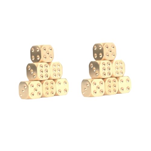 Toyvian 10St Spielwürfel tragbare Würfel farbige Würfel Mathe Spiele würfel Tischspiel polyedrische Würfel Würfeln Game of dice Kupferwürfel Metallwürfel Unterhaltungswürfel Golden von Toyvian