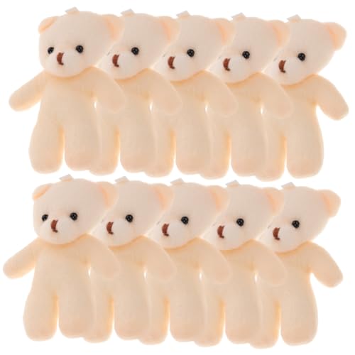 Toyvian 10St Teddybär- Kleidungsbrosche Kleidung Broschen Reversnadel Mantelbrosche Brustnadeln Kuscheliger Plüschbär Hut-Dekor Kleidungszubehör Bärendekor -Fleece Weiß von Toyvian