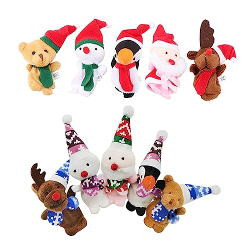 Toyvian 10St Weihnachts Finger Puppen Goodie-Bag-Füller Goodie-Bags-Füller Weihnachtsdekoration Kleinkind Weihnachten fingerpuppen pädagogische Fingerpuppen Weihnachtsfingerpuppen Masse von Toyvian