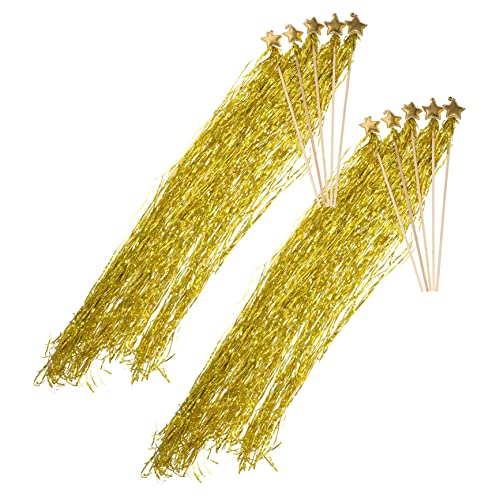 Toyvian 10St Zauberstab Fairy Wand Party mitgebsel Kinderparty weinachtsgeschte Party Sachen Ballettröckchen Stern Feenstäbe für Star Fairy Sticks Holz Golden von Toyvian