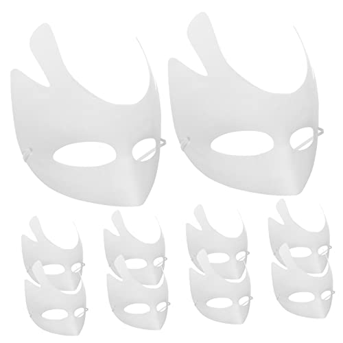 Toyvian 10St handbemalte selber machen diy face mask bastelset bescherung prom diehochzei Party Masken-Bausatz Kanye Fuchsmaske unbemalt Maskerade Masken Masse Papier Weiß von Toyvian