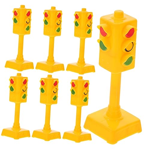 Toyvian 10st Ampelmodell Verkehrsschild Spielset Mini-ampel Verkehrszeichen Mini-verkehrszeichen Kinderspielzeug Verkehrszeichen Ampel-kuchendekor Abs Yellow von Toyvian