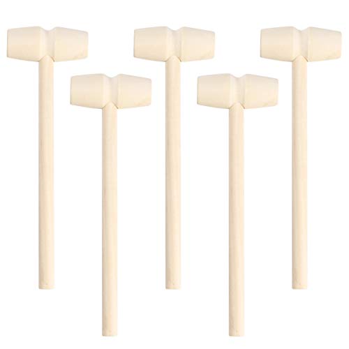 Toyvian 10 Stück H?mmer Kreative Mini Niedlichen Holzhammer Pochen Spielzeug Holzkrabben SCHL?Gel Schlagen Hammer Spielzeug Lernspielzeug für Jungen ?dchen Kinder von Toyvian