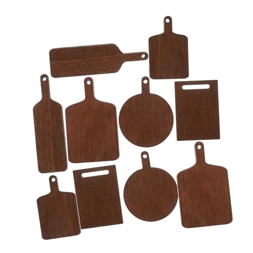 Toyvian 10st Mini-schneidebrettmodell Mini-hausverzierung DIY-Board Simuliertes Schneidebrett Miniatur Hackelbretthalter Bretter Mini -hausdekorationen Planke Holz Light Brown von Toyvian