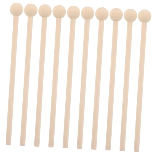 Toyvian 10st Rhythmusstock Baseball-handschuhhammer Kinderinstrumente Rasselinstrument Beutel-trockengestell Instrumentenstock Glocken Für Rasseln Musikinstrument Khaki Holz von Toyvian