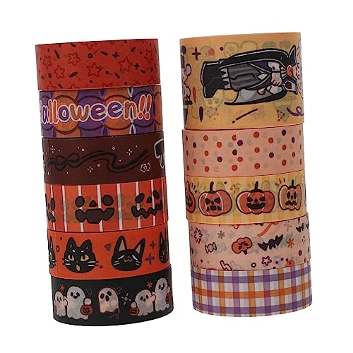 Toyvian 11 Rolle Halloween-washi-Tape Schreibwaren Aufkleber Album-Aufkleber Aufkleber Für Die Dekoration Tagebuch-Aufkleber Tragbarer Dekoraufkleber Kreativer Dekoraufkleber Papier von Toyvian