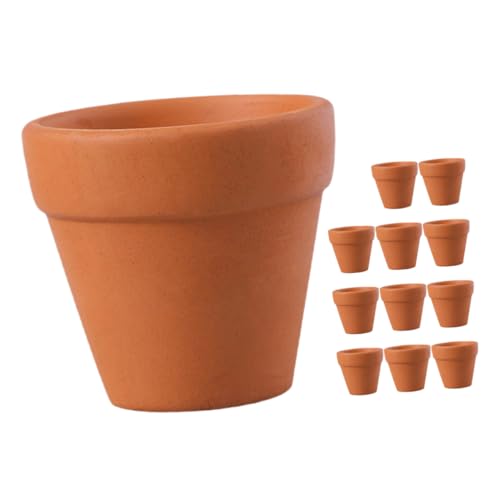 Toyvian 12 Kleine Terrakotta-pflanzgefäße Mit Drainagelöchern, Mini-tontöpfe Für Zimmerpflanzen, Sukkulenten, Blumen, Garten, Kinderzimmer, Tontöpfe von Toyvian