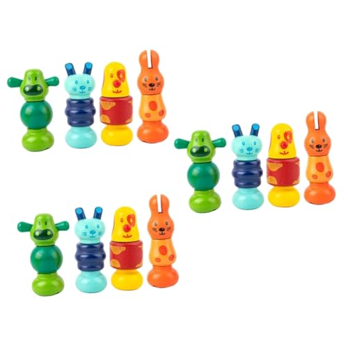 Toyvian 12 STK Baustein Nuss Vorschul-lernspielzeug Feinmotorikspielzeug Montessori-Spielzeug Für Kleinkinder Bausteine ​​für Kleinkinder Puzzle-Spielzeug Babyblöcke Spielzeuge Hölzern von Toyvian