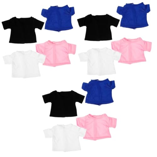 Toyvian 12 STK Kuscheltier-t-Shirt Mit Bärenmotiv Puppenkostüme Puppenoverall Bekleidungszubehör Kuscheltier-Outfits Puppenkleider Kleidung Tragen Puppe Verkleiden Sich Kleidung Stoff von Toyvian