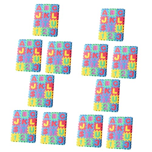 Toyvian 12 Sätze Taschenmatte Mini-Schaumstoff-buchstabenmatte Haushaltsgeräte Decoraciones para Sala De Casa Bodenmatte Mini-Alphabet-Matte Außendekoration Werkzeug Ornamente Eva Miniatur von Toyvian