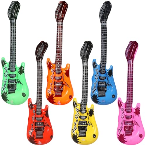 Toyvian 12 Stück Aufblasbare Gitarren-Kindergitarre Spielzeuggitarre Für Kinder 55-Zoll-Blow-Up-Gitarren Kinder-E-Gitarre -Gitarre Für Karnevals-Geburtstagsparty-Requisiten Zum von Toyvian