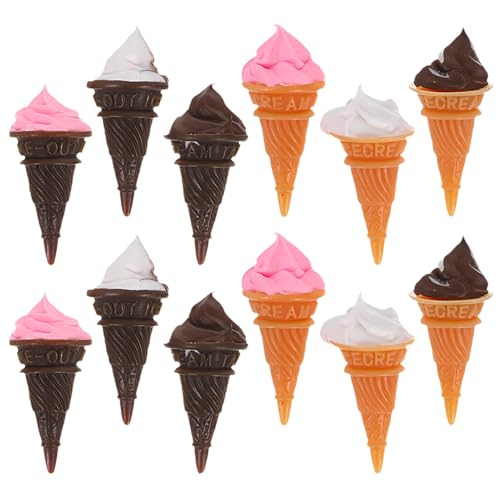 Toyvian 12 Stück künstliche Eistüten: Mini-Eisanhänger aus Kunstharz für Puppenhaus-Lebensmitteldekorationen – kleine Dessert-Ornamente für Miniatur-Szenenzubehör Toyvian 12 Stück künstliche Eistüten: Mini-Eisanhänger aus Kunstharz für Puppenhaus-Lebensmitteldekorationen – kleine Dessert-Ornamente für Miniatur-Szenenzubehör von Toyvian