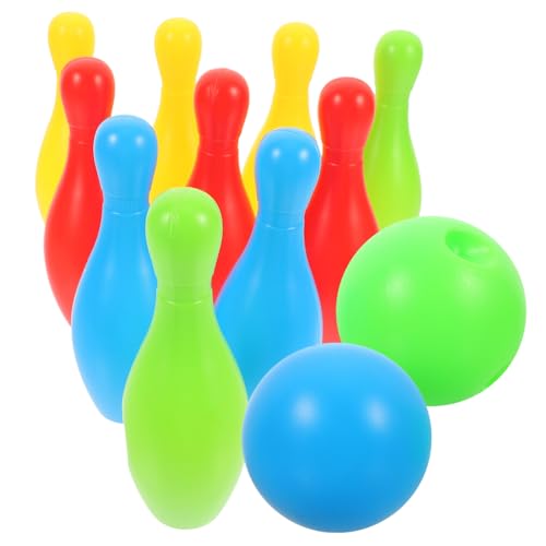 Toyvian 12 Teiliges Bowling Spielzeugset Für Den Perfekten Kindergeburtstag Interaktives Farbspielzeug Mit 10 Bunten Flaschen Und 2 Bällen Ideal Für Garten Und Poolspaß von Toyvian