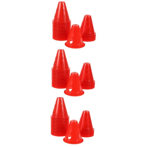 Toyvian 120 STK Rollschuhstapel Agility- aus Kunststoff Outdoor-Trainingskegel universeller Skating-Markierungskegel Minikegel für den Sport Sportmarker Mini- Plastik rot von Toyvian