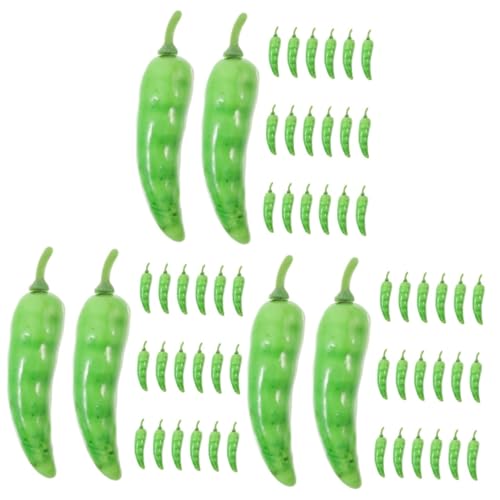 Toyvian 120 STK Simuliertes Pepper-Modell künstlicher Hirsepfeffer schäumt Chili auf Peperoni-Modell Schaufensterdekoration Gemüsemodell simulierter Pfeffer simuliertes Chili Schaum Green von Toyvian