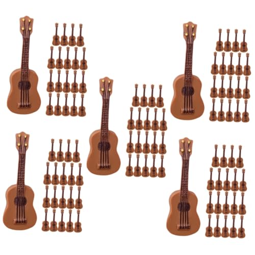 Toyvian 125 Stück Gitarrenmodell Mini Dekoration Puppenhaus Zubehör Mini Gitarre Fotografie Requisiten Kleine Gitarren Dekoration Mini Zubehör DIY Schmücken Miniatur von Toyvian