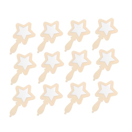 Toyvian 12Pcs Kleiner Holzspiegel Perlen Schlammspiegel Mini Mirror Mini Dekoration Mini Filter Künstliche Dekoration Quaste Haartuelle Miniaturdekoration Spiegel Spiegel Wellenträger von Toyvian