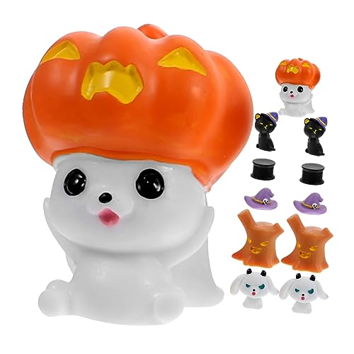 Toyvian 12St Halloween-Charme Dekorieren Mini-Halloween-Figuren Neon Kostüm Halloween Dekoration Halloween-Dekoration Halloween-Figuren für das Dorf Halloween-Miniaturen zum Basteln Harz von Toyvian