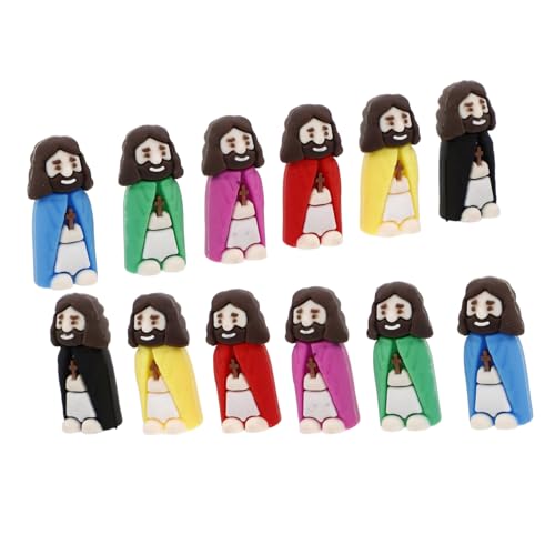 Toyvian 12St Jesus-Statue taufgeschenk ostergeschenk Religion Religiöses Miniatur-Jesus-Skulptur kleiner Gummi-Jesus Menschen Figur winzige Jesusfiguren Plastik von Toyvian