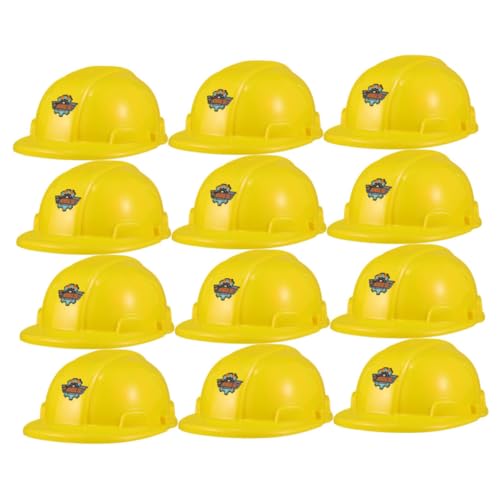 Toyvian 12St Werkzeughut the hallow halllowen gilbe Gelb Partyhut Zubehör für Schutzhelme Bauhelm für Kappe Babymütze Roboterhut Anziehhüte bauen Bau-Partyhüte Plastik Yellow von Toyvian