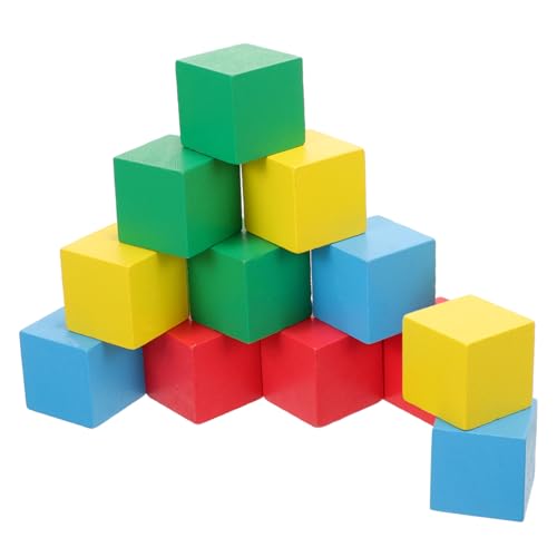 Toyvian 12er Set Bunte Holzbausteine Pädagogisches Für Große Farbige Würfel Und Ideales Lernspielzeug Für Frühe Bildung von Toyvian