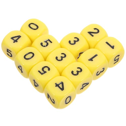 Toyvian 12st Mathe-würfel Zahlenwürfel Requisiten Tischspiele Würfel Mathe Spiele Würfel Spiel 6-seitiges Spiel Rechenwürfel Partybevorzugungswürfel Ratespiel Würfel Yellow Acryl von Toyvian