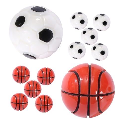 Toyvian 12st Mikro-landschaftsornamente Kleiner Fußball Feengarten Figur Fußballmodell Mini-fußball DIY-zubehör Für Sportbälle Puppenhaus-miniaturbedarf Miniaturkugeln Basketball Harz von Toyvian