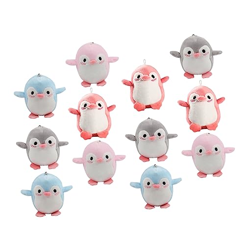 Toyvian 12st Pinguin-Puppe-anhänger Tierische Schlüsseldekore Schlüsselanhänger Pinguin Ausgestopfter Pinguin Pinguin-schlüsselanhänger Pinguin Plüsch Pinguin Stofftier Polyester von Toyvian