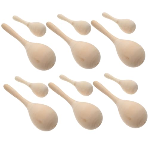 Toyvian 12st Rassel Lerninstrumente Musikspielzeug Für Maracas-Instrument Musikalische Party-Requisiten Musikinstrumente Für Vorschulkinder Percussion-Maracas Hölzern von Toyvian