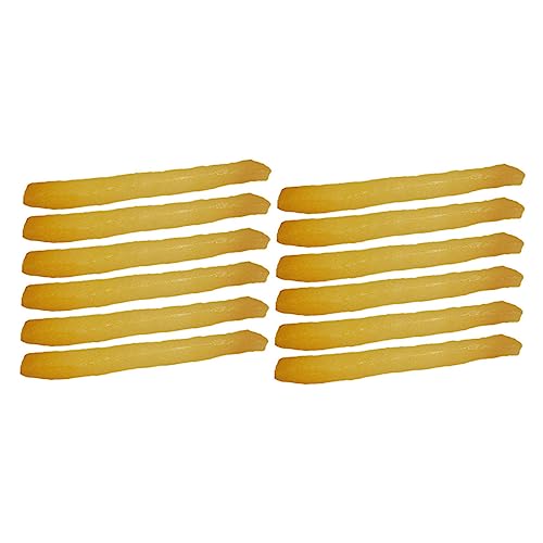 Toyvian 12st Simulation Pommes Frites Gefälschtes Künstliches Lebensmittelmodell Gefälschte Pommes-verzierung Chips- Lebensechte Pommes Fotografie-Requisiten Simulierte Chips PVC von Toyvian