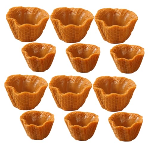 Toyvian 12st Simuliertes Tori-Modell Gefälschtes Eismodell Simulationskuchen Fake-Food- Modell Einer Eistüte Gefälschtes Kühlschrankzubehör Künstliche Waffeltüte Charme Chocolate PVC von Toyvian