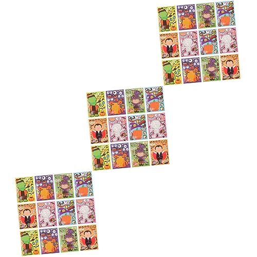 Toyvian 144 Blatt Halloween-Aufkleber Machen Sie Ihre Halloween-gesichtsaufkleber Kürbis-Aufkleber Halloween-DIY-Aufkleber Beschichtetes Papier Selbstklebend Beschichtete Helle Folie von Toyvian