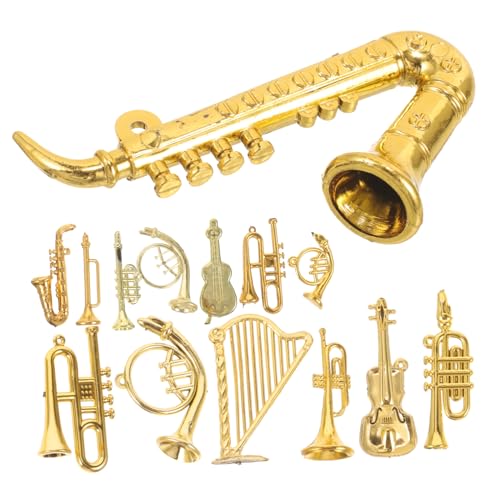 Toyvian 14St Kleiner Musikinstrumentenanhänger Mini-Instrumente als Ornamente weihnachtsbaumdeko Tannenbaum Dekoration Horn Weihnachtsverzierung Mini-Hausdekoration von Toyvian