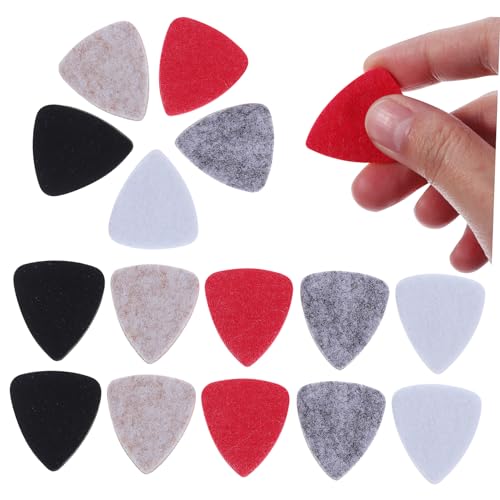 Toyvian 15 STK Bunte Filzpicks Gitarrenzubehör Ukulele-Picks mittlere Gitarrenplektren Gitarrenpicks elektrisches Gitarrenpickel aus Filz Ukulele Plektrum Bass Filzstoff Ersatzteile wählen von Toyvian