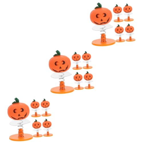 Toyvian 15 STK Hüpfende Kürbispuppe Frühlingsspielzeug Für Kinder Halloween-Spielzeug Masse Pop-ups Halloween-laufspielzeug Federwerfer-Spielzeug Halloween-kinderspielzeug Spielzeuge Eisen von Toyvian