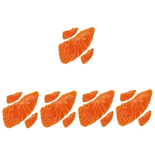 Toyvian 15 STK Simulation Lachs Essensmodelle Vorgeben Präsentieren Sie Künstlichen Lachs Lebensmittelmodelle Lachs Requisiten Künstliches Fleischmodell Künstliche Lachsscheibenmodelle PVC von Toyvian