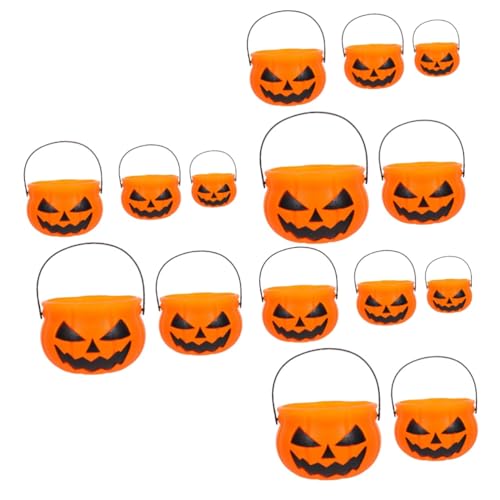 Toyvian 15 Stk Kürbis Eimer Jack-o-laterne Für Halloween Süßigkeitenbehälter Für Süßes Oder Saures Halloween-eimer Süßigkeiteneimer Halloween Halloween-süßigkeitskessel Eisfass Abs von Toyvian