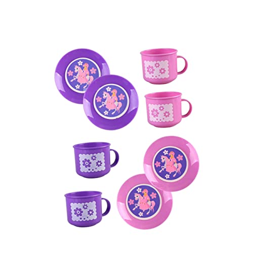 Toyvian 15-Teiliges Set teeservice sankastenspielsachen Farbenfrohes Mini-Teeservice Plastikspielzeug Teeservice Teetasse Spielset von Toyvian