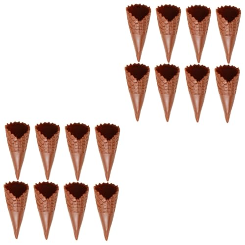 Toyvian 16 STK Knuspriges Kegelmodell Spielzeug Eiscreme Modell Dekoratives Eiscreme Modell entzückende Eistüte künstliche Eiswaffel Fotorahmen-Dekor Eistüten-Anhänger DIY dekor PVC Coffee von Toyvian