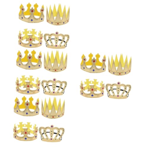 Toyvian 16 Stk Babys Erste Geburtstagskrone Krone Für Jungen Jungs Prinz Jungen Hüte Königskronen Kinderkronenstütze Kopfschmuck Für Kinder Geburtstagsmützen Für Kinder Golddekor Polyester von Toyvian