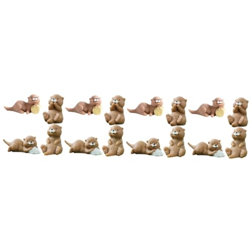 Toyvian 16 Stück Mikro Landschaftotter Kleiner Otter Miniatur Otter Mikro Otter Miniatur Harz Otter Mini Otter Figuren Otter Ornamente Harz Bonsai Mini Otter Ornament von Toyvian