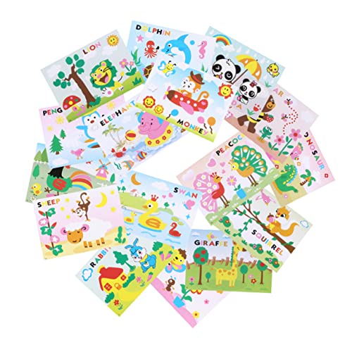 Toyvian 16Er-Pack Mosaikaufkleberkunst für basteln für bastelmaterial für bastelsets für Crafts for pädagogisches Aufkleberspielzeug DIY-Sticker-Kit von Toyvian