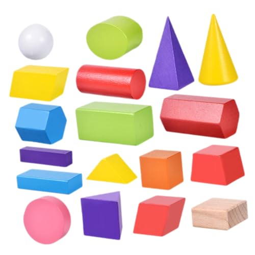 Toyvian 18Pcs Playtime zabawki stymulujące rozwój Lernmaterialien für die Vorschule Blöcke für Kleinkinder Blöcke für Bausteine Kleinkindblöcke kognitive Spielsachen Holz von Toyvian