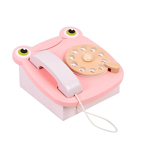 Toyvian 1Stk Frosch Telefon holzspielzeug kindertelefon Kreatives Rollenspiel Telefon für Telefon aus Holz simuliertes Telefonspielzeug hölzern von Toyvian