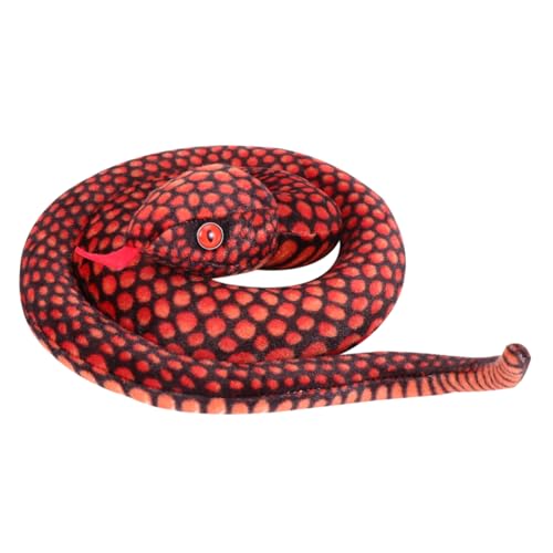 Toyvian 1Stk Gefleckte Schlangenpuppe ausgestopft Reptil Streich Kuscheltiere Halloween Halloween Toys Halloween-Schlange Künstliches Schlangenspielzeug PP Baumwolle rot von Toyvian