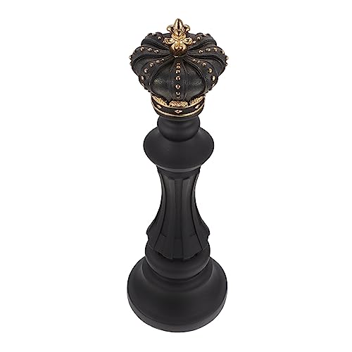 Toyvian 1Stk Schach Ornamente Gold im Freien thematisiert bürodeko büro Dekoration Hausdekoration House Decoration Gartenschachskulptur Bücherregalschmuck für zu Hause Kunstharz Black von Toyvian