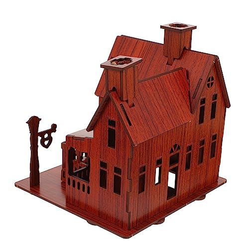 Toyvian 1stk 3D- -Puzzle DIY- Für Villa-Modell-Puzzle DIY 3D-Villa-Modell Puzzlespielzeug Zusammenbauen Lernspielzeug Für Brown Holz von Toyvian