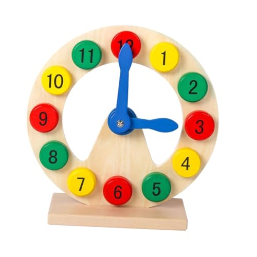 Toyvian 1stk Digitale Uhr Aus Holz Uhr Buntes Uhrenspielzeug Mit Zahlenuhr Lernspielzeug Uhr Für Hölzern von Toyvian