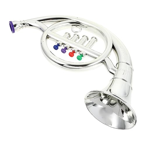 Toyvian 1stk Horn-Modell Tuba- Schuhlöffel Waldhorn Kid -trompete Instrument Hörner Spielzeughupe Hornspielzeug Musikspielzeug Trompetenkinder Musikhorn Silver Überzug von Toyvian